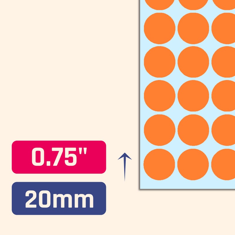 TownStix 2000 Pack, 3/4" Round Dot Stickers Circle Labels - Orange - Image 2